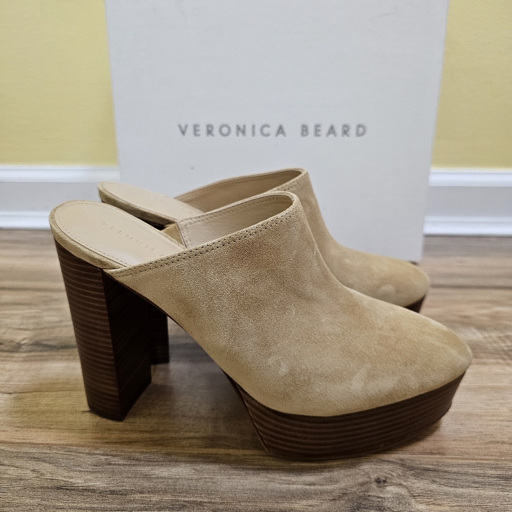 Veronica Beard Maren Suede Platform Mules, size US 9.5 - Picture 1 of 11